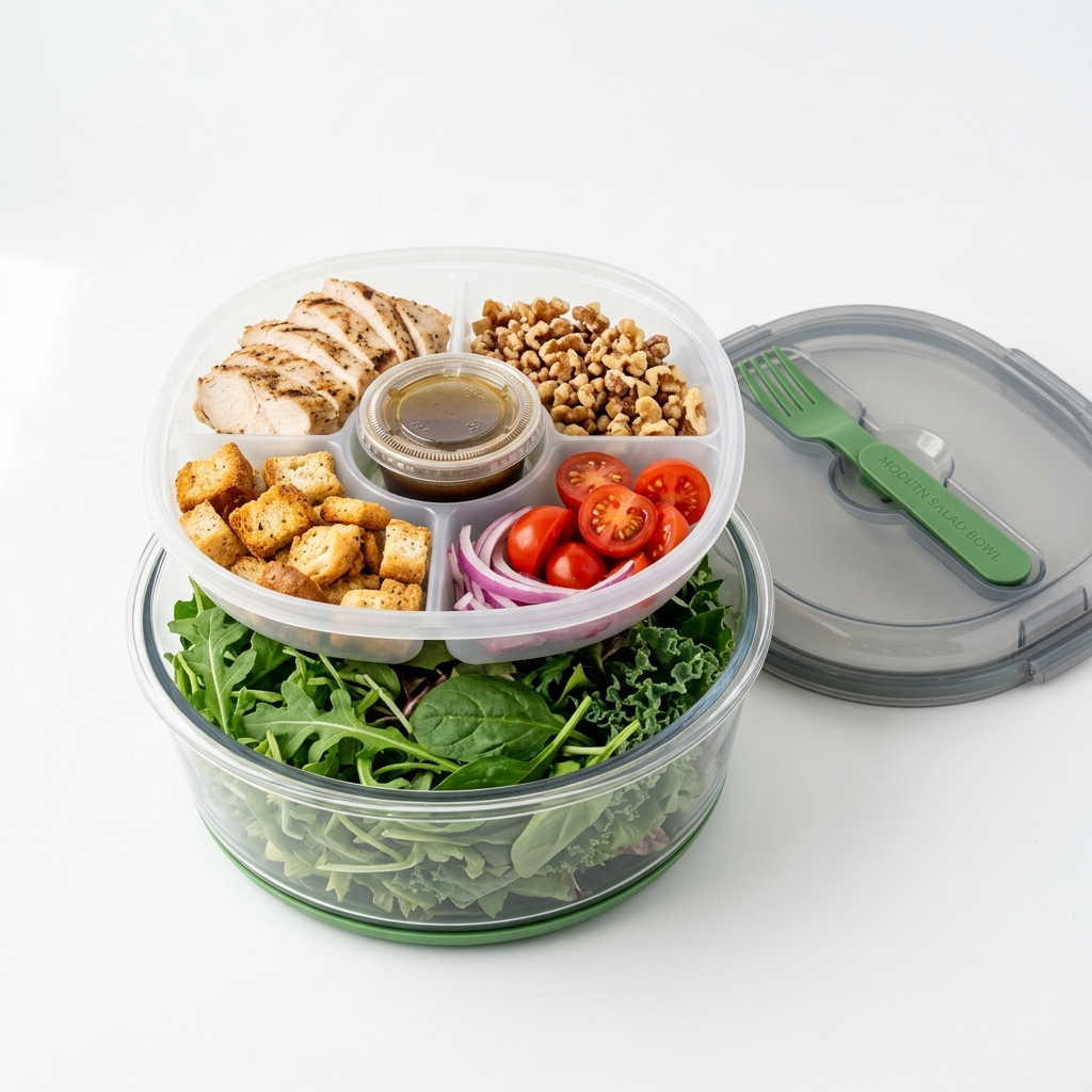 All-in-One Salad Bento Bowl with Dressing Pot