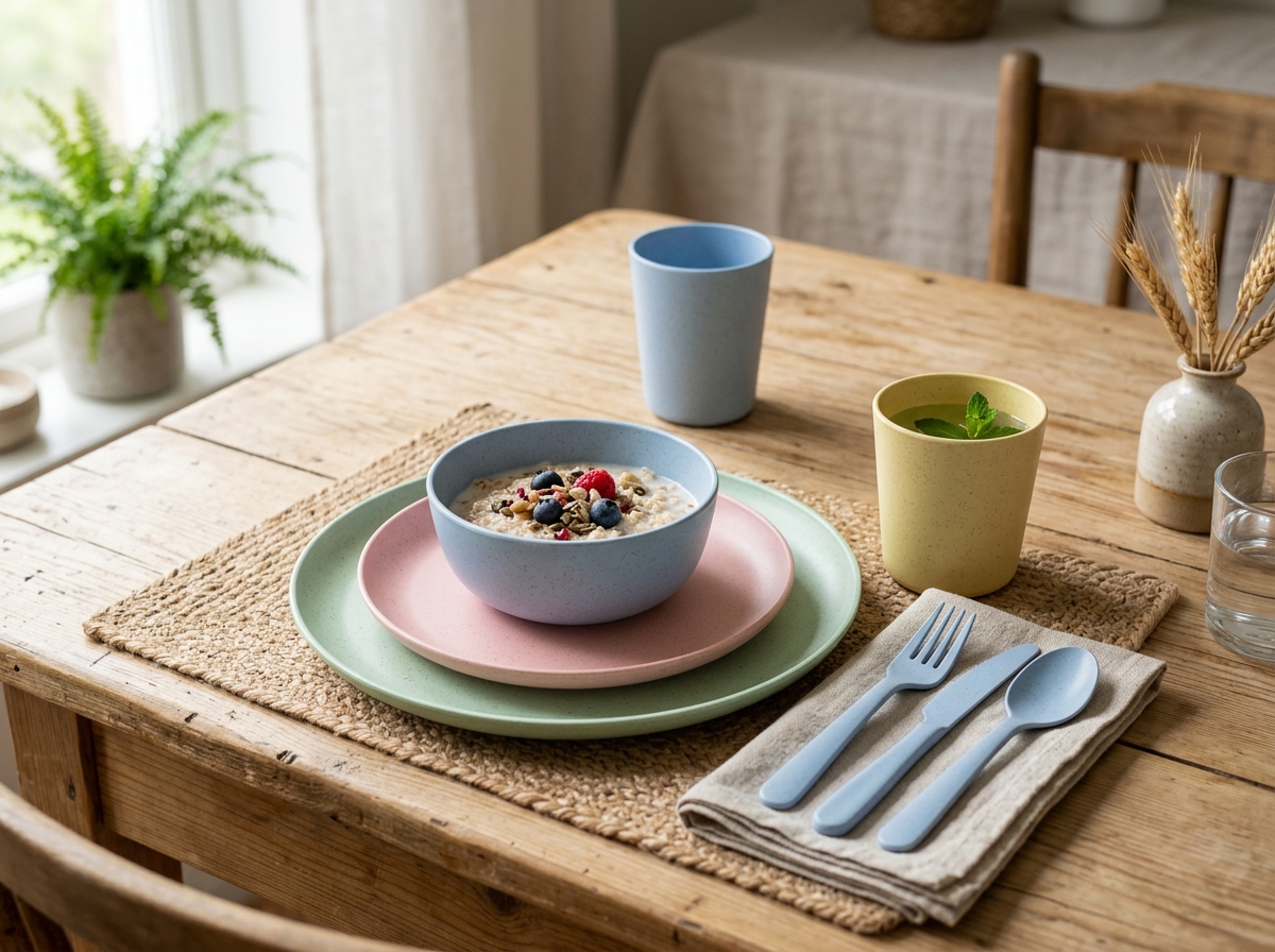 Wheat Straw Tableware and Dinnerware Set